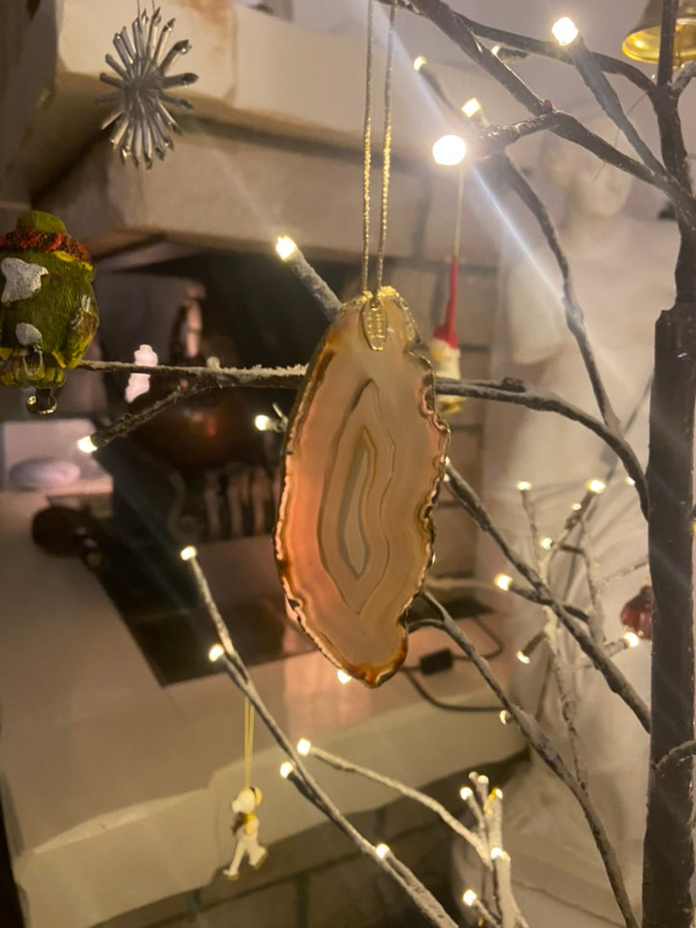Handmade agate christmas ornament BLACK