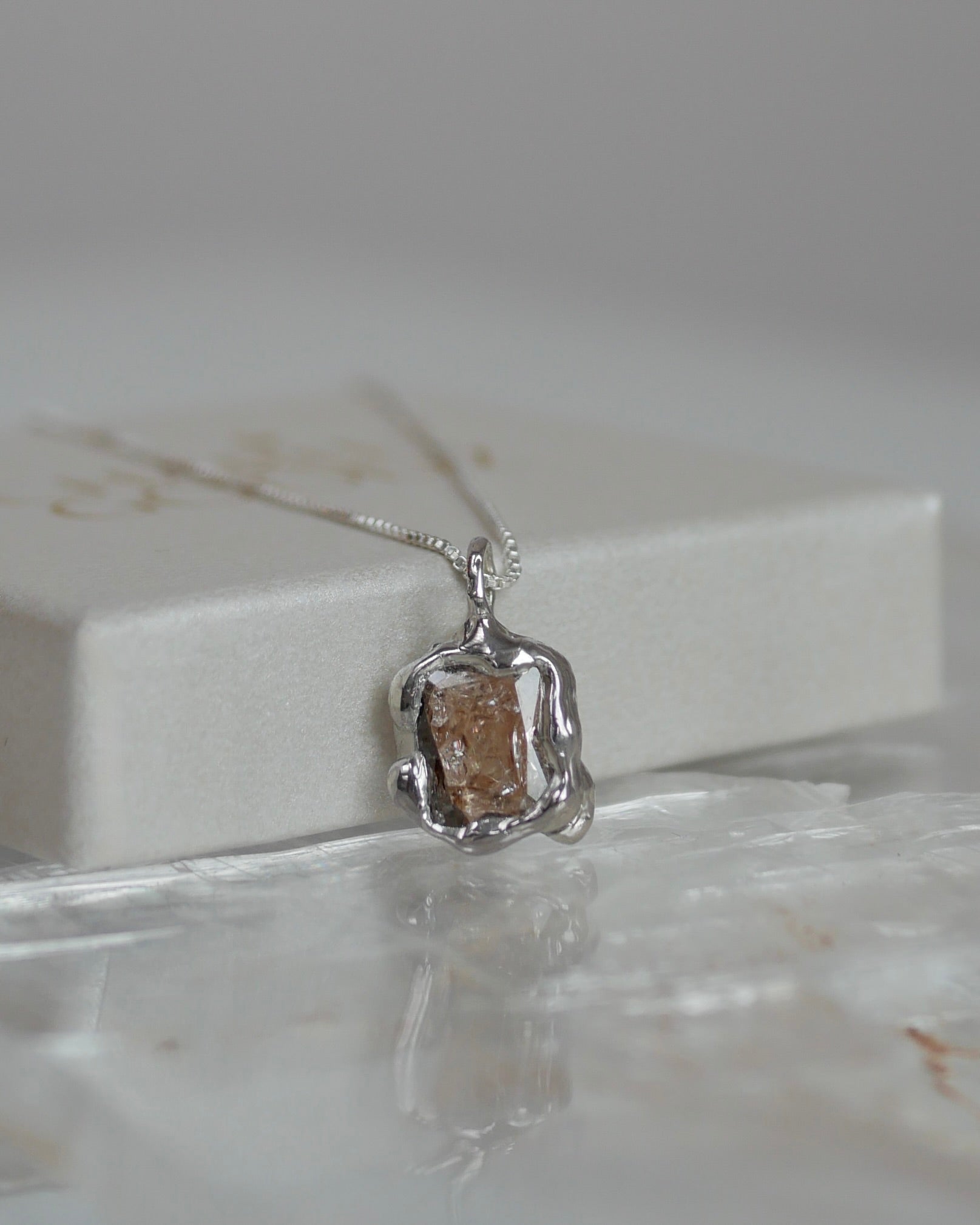 Organic silver necklace