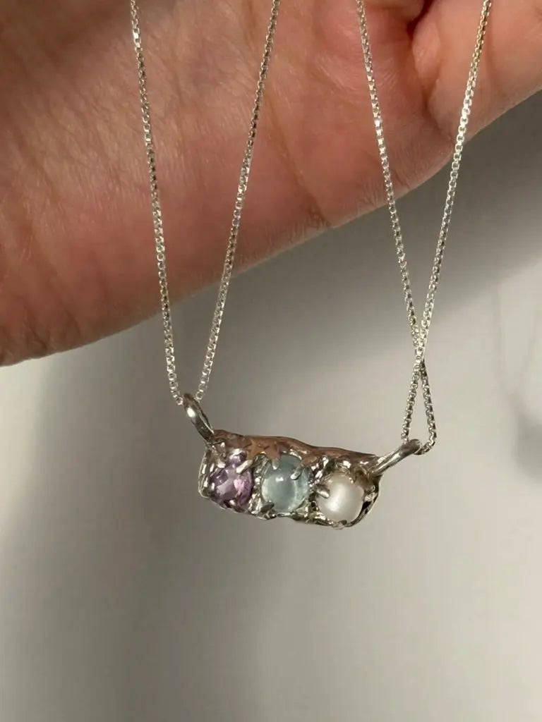 3 stone bag necklace CharityGoodz