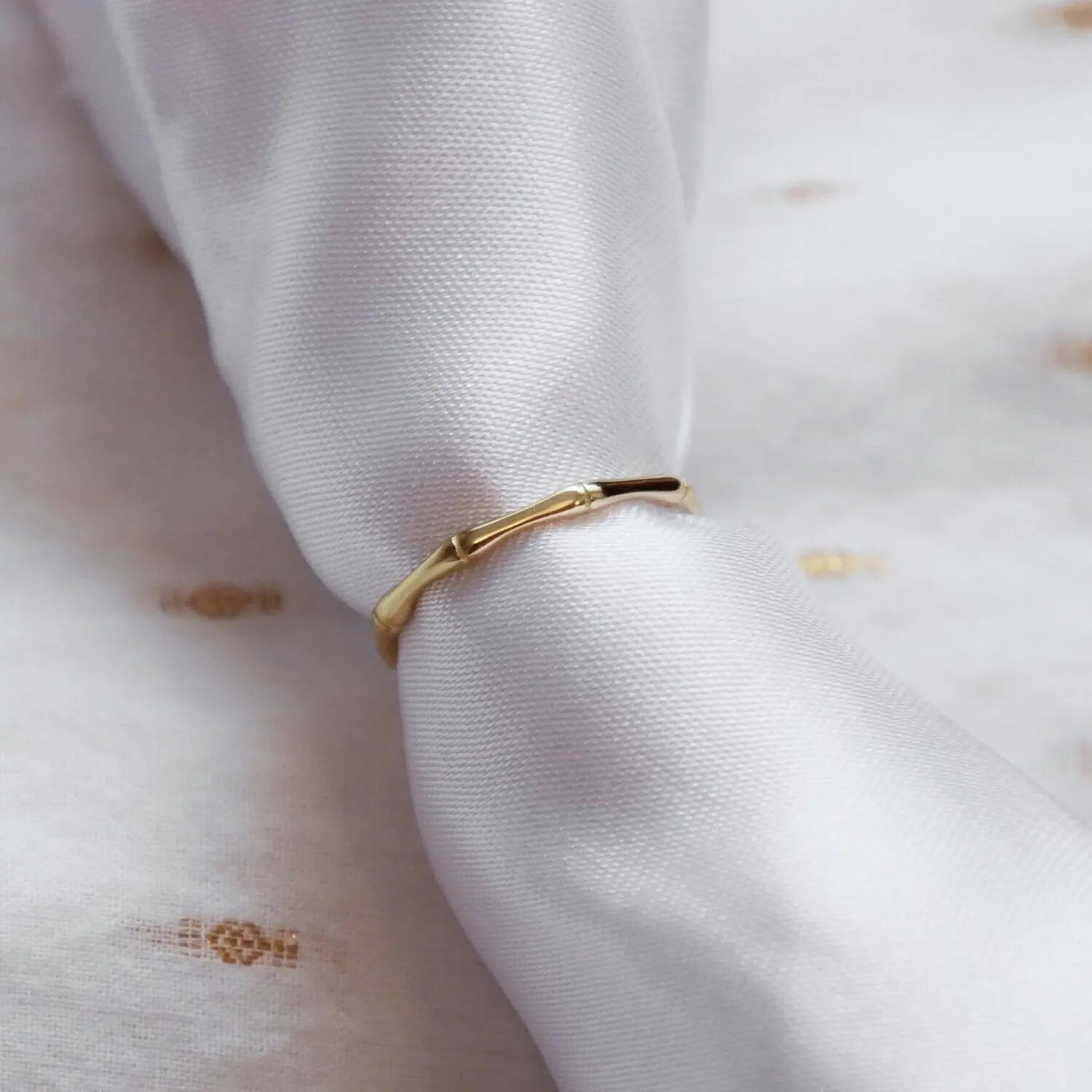 Gold plated ring Bamboo CharityGoodz