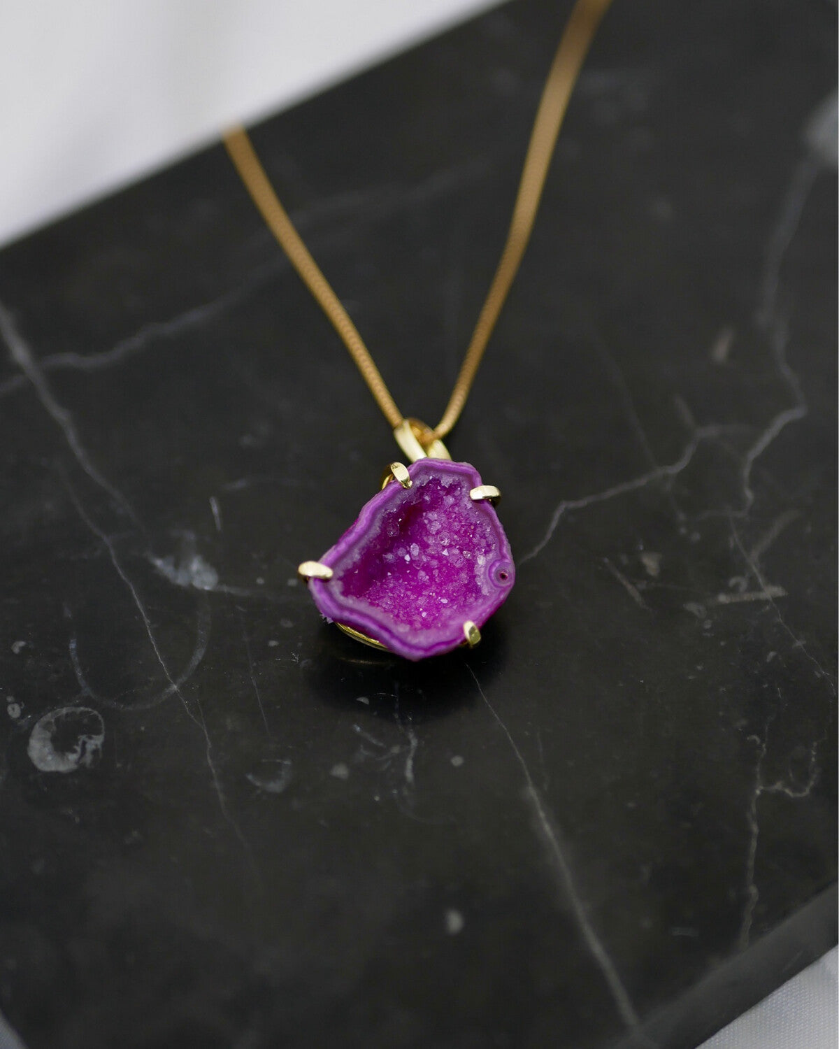 Agate necklace gold 03