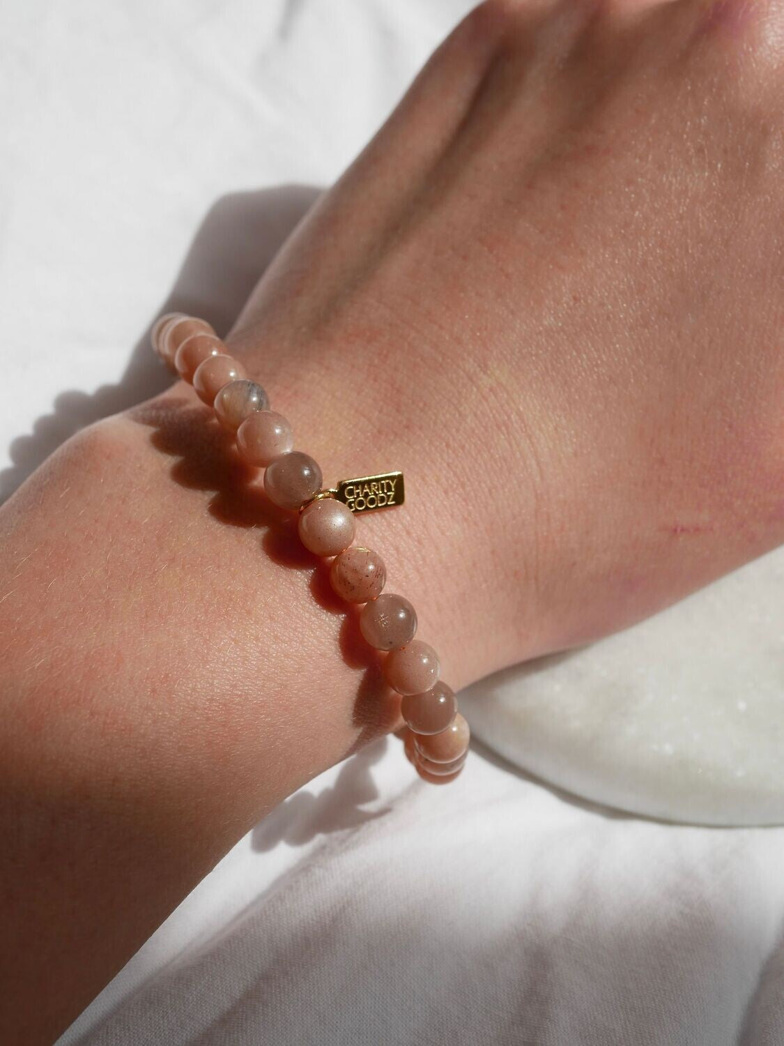 Ball bracelet Pink Moonstone