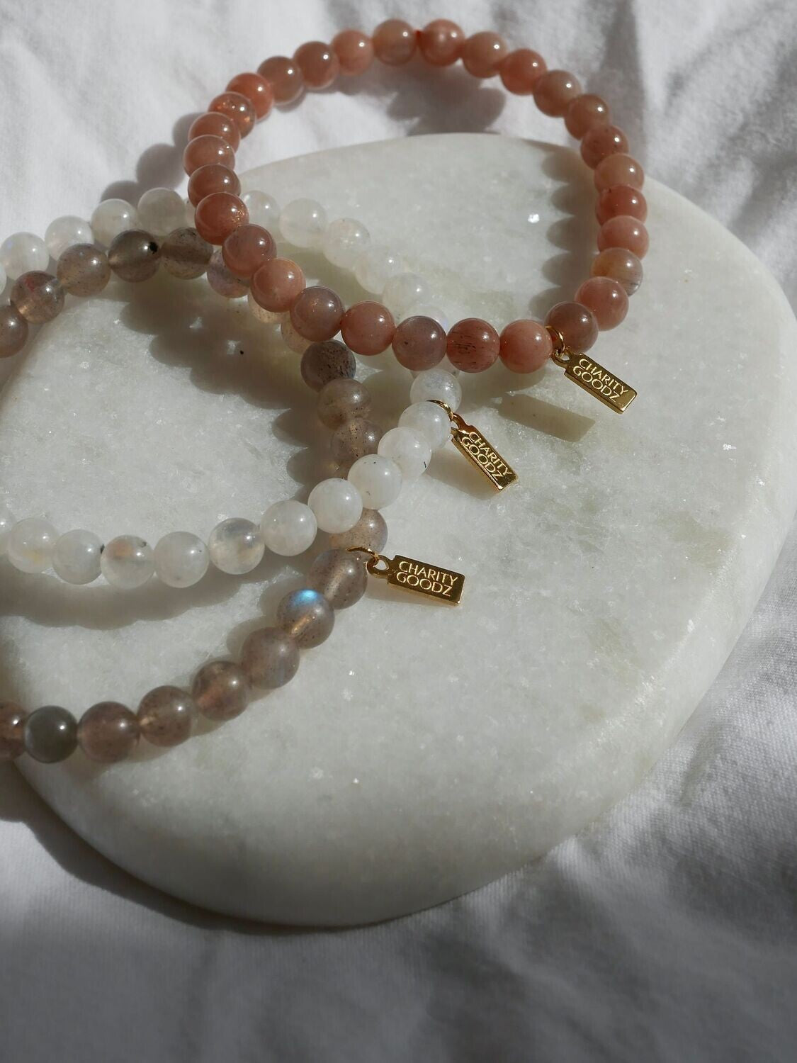 Ball bracelet Pink Moonstone