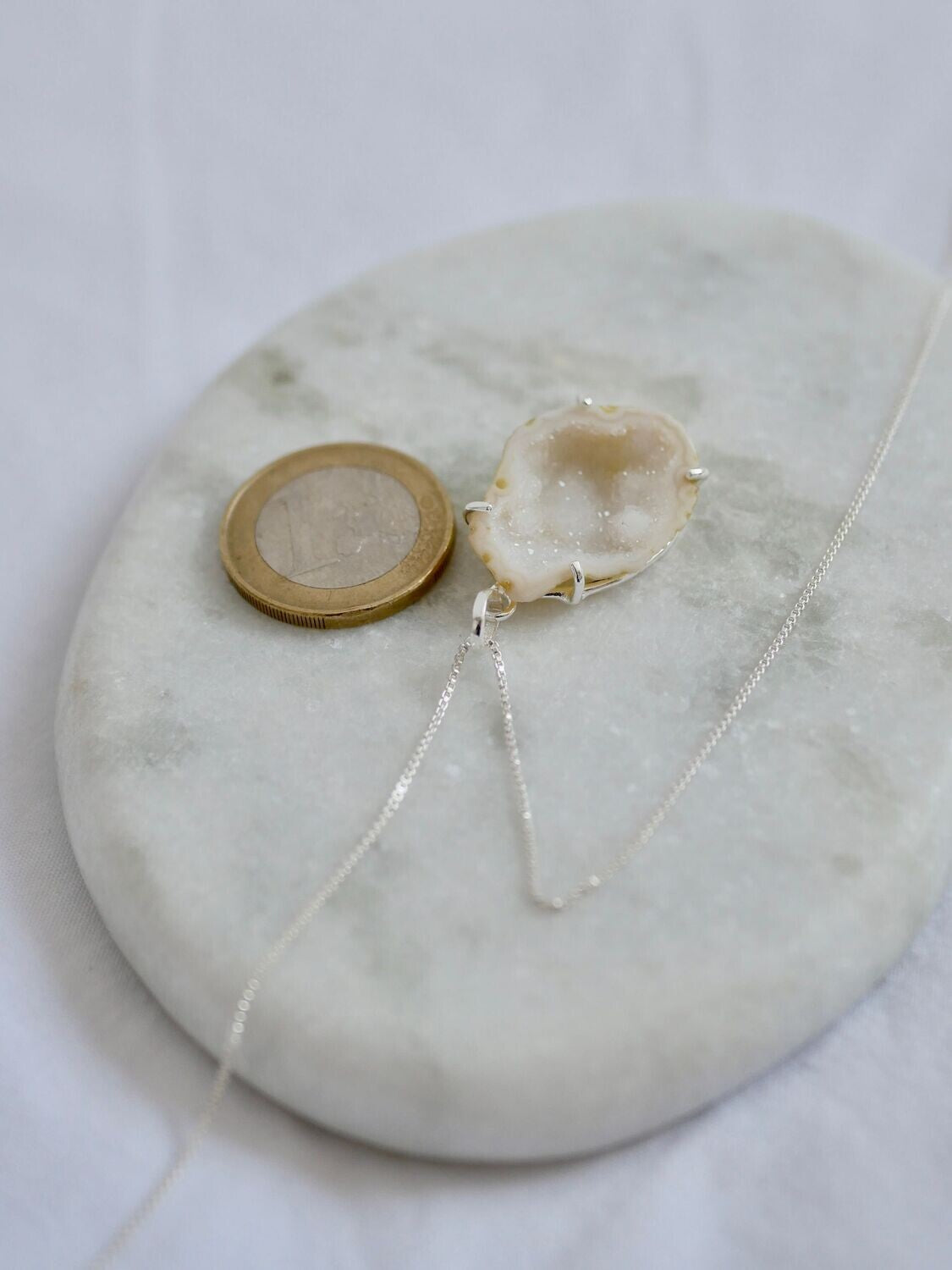 Agate necklace silver 02