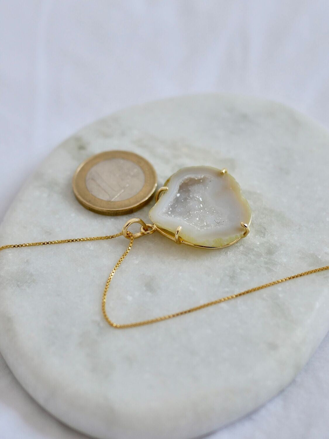 Agate necklace gold 01