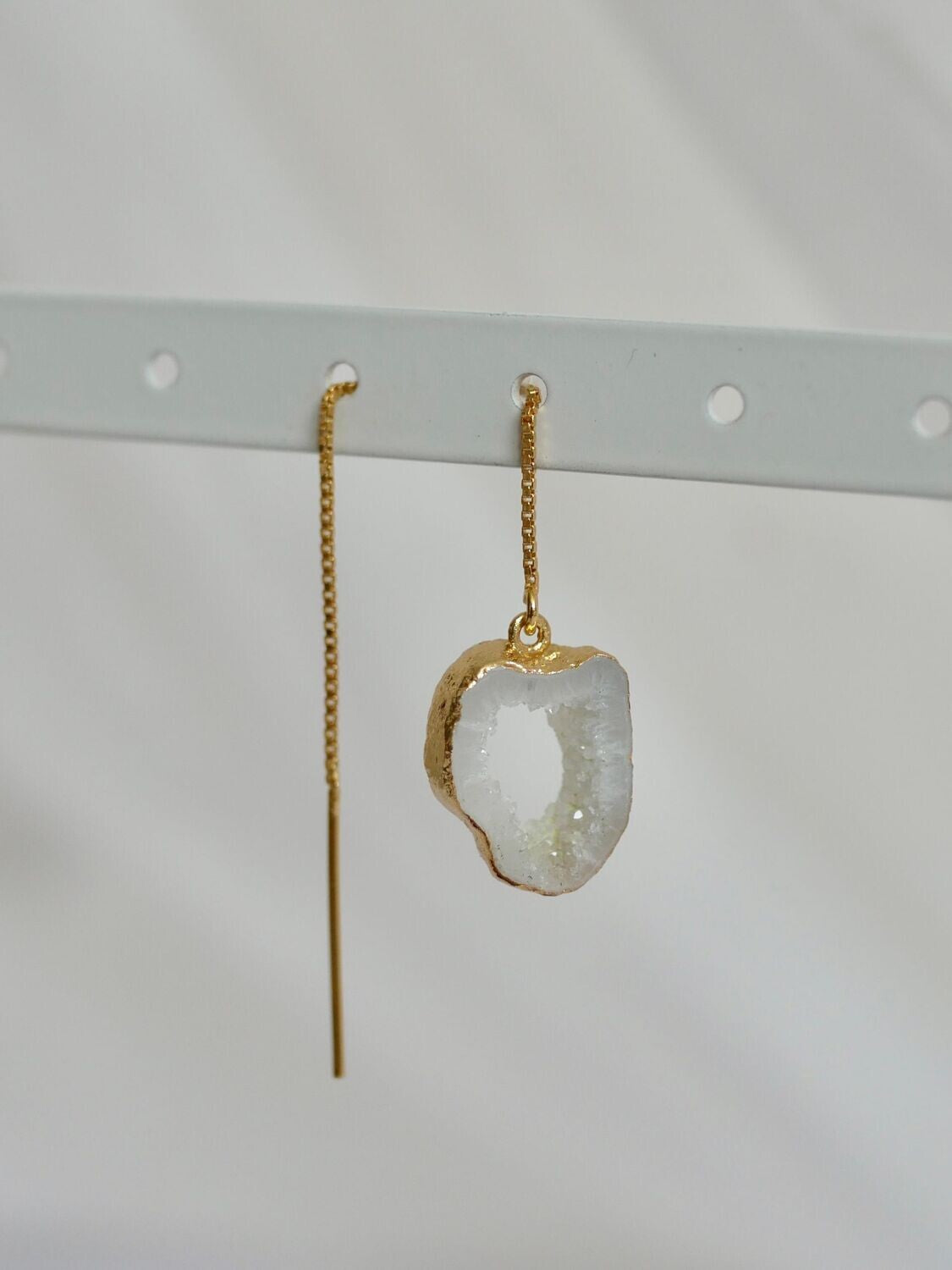 Dangle agate earring gold 02