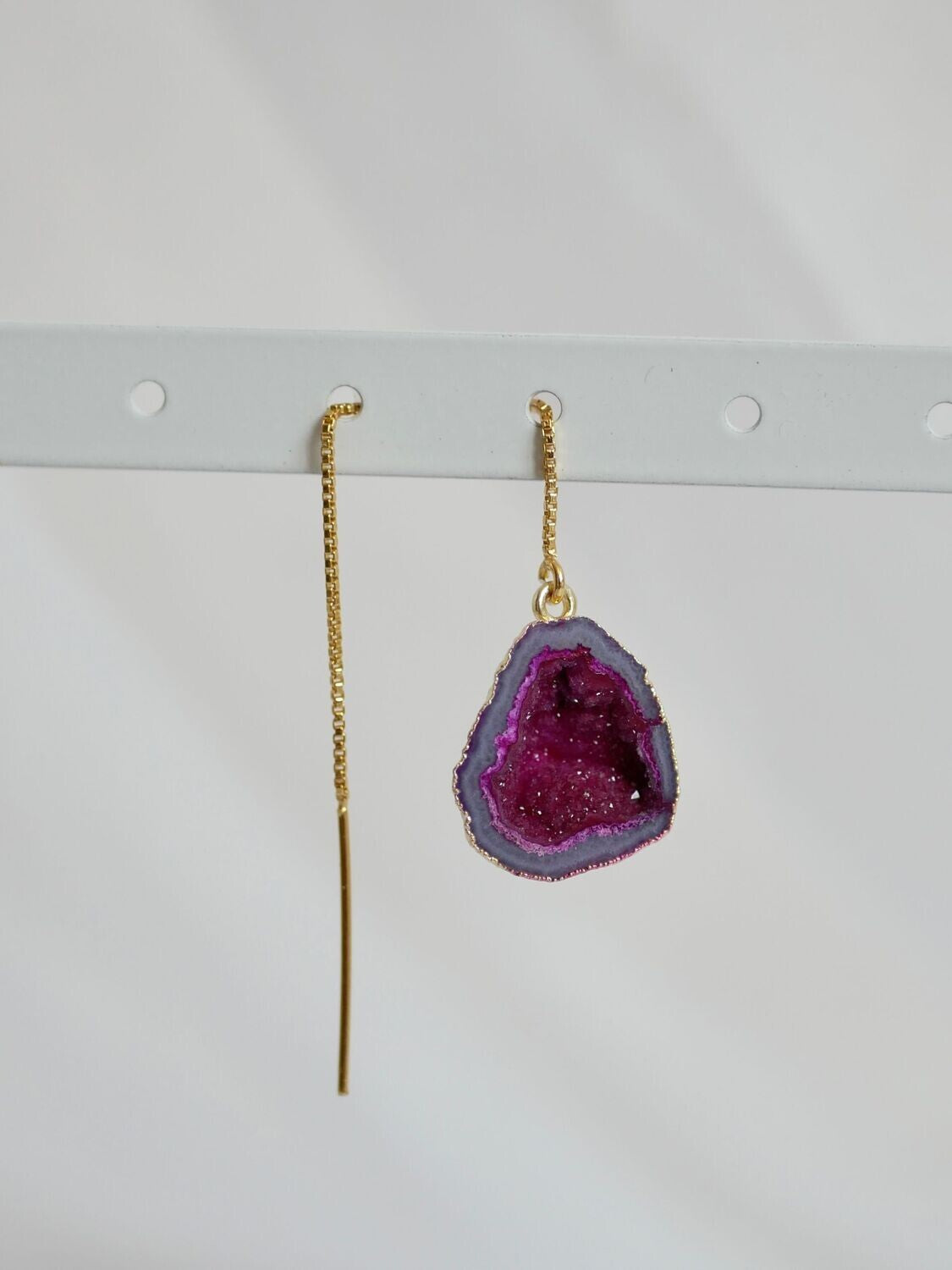Dangle agate earring gold 03