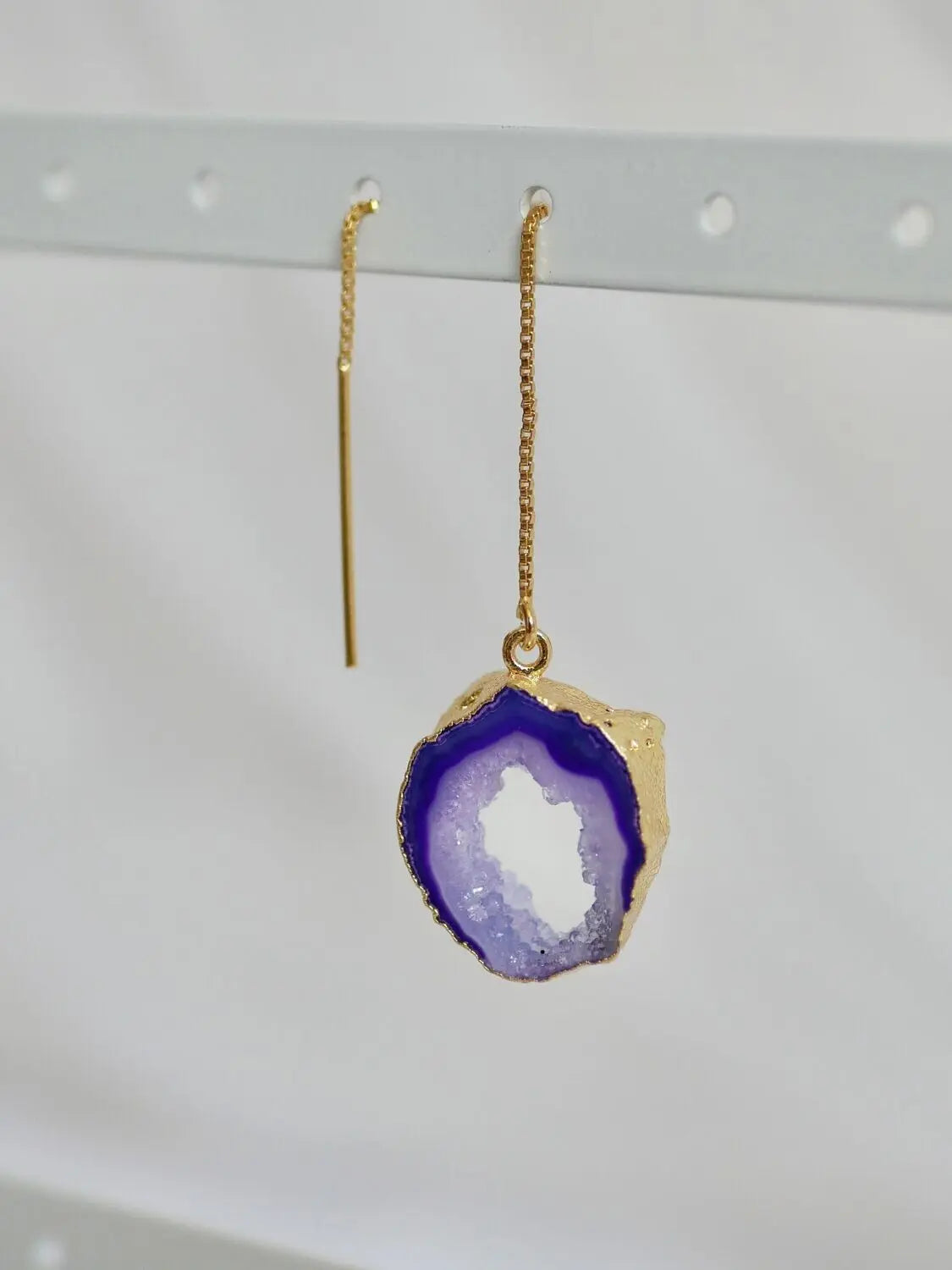 Dangle agate earring gold 04 CharityGoodz