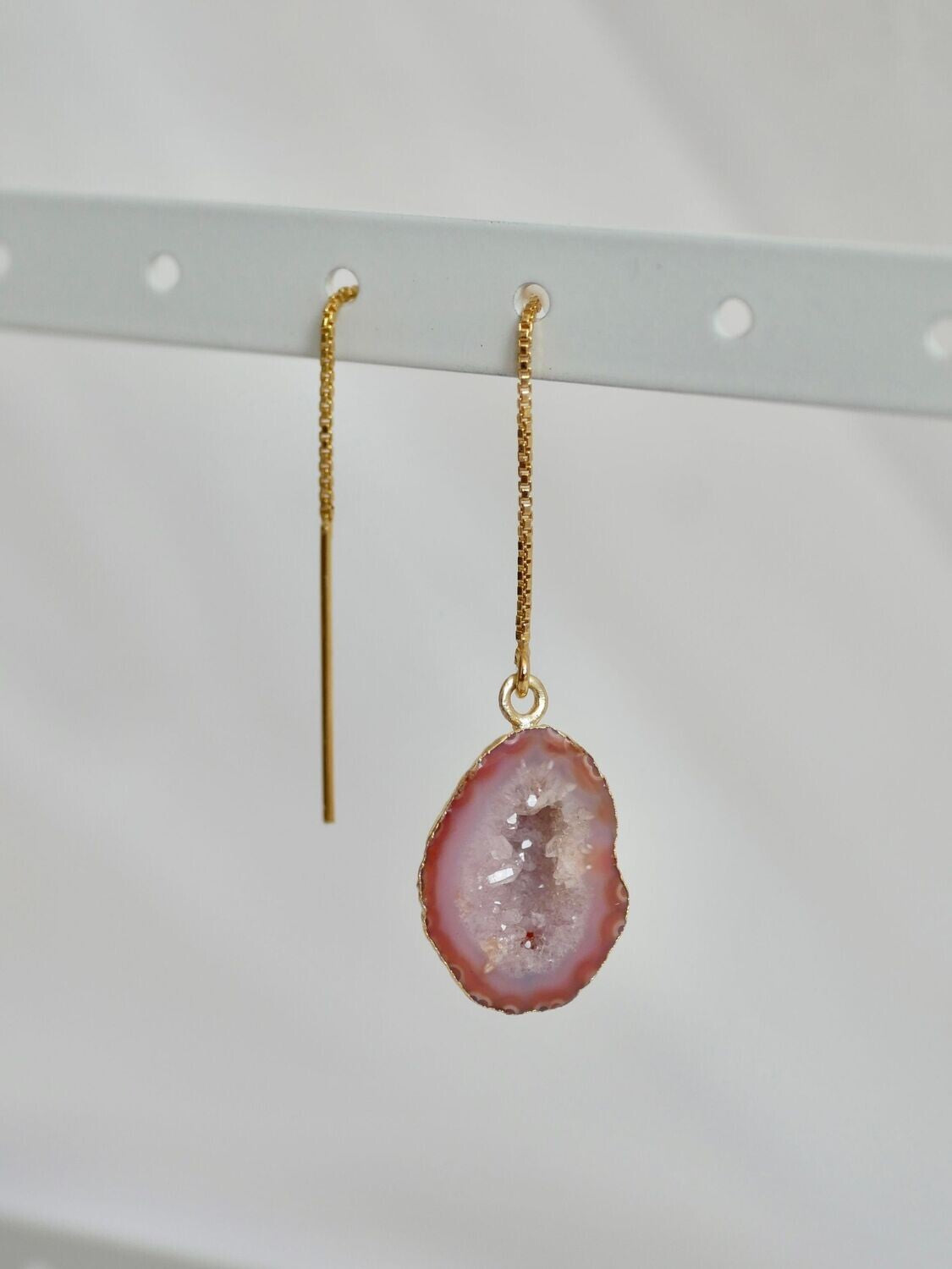 Dangle agate earring gold 05