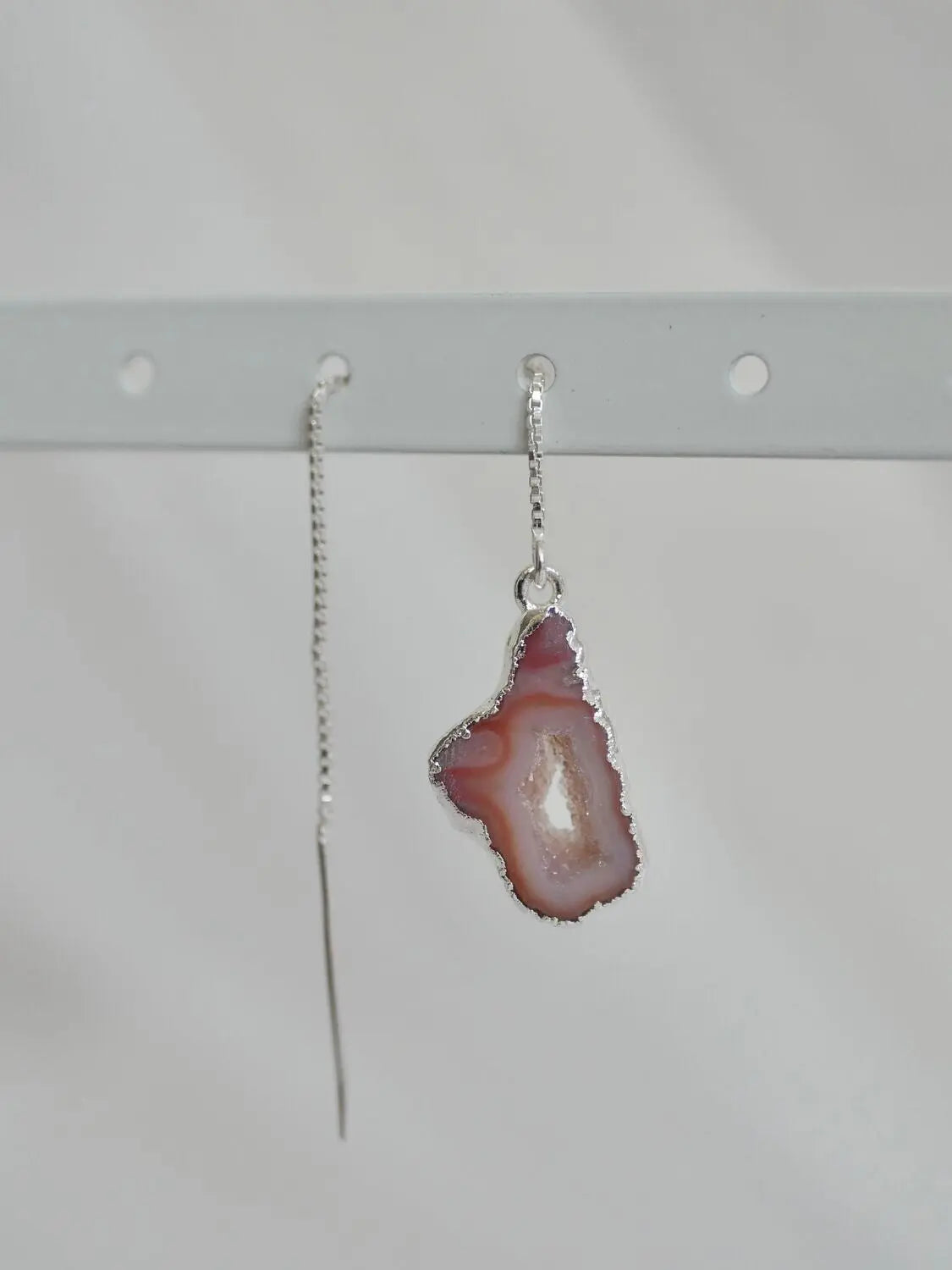 Dangle agate earring silver 02 CharityGoodz