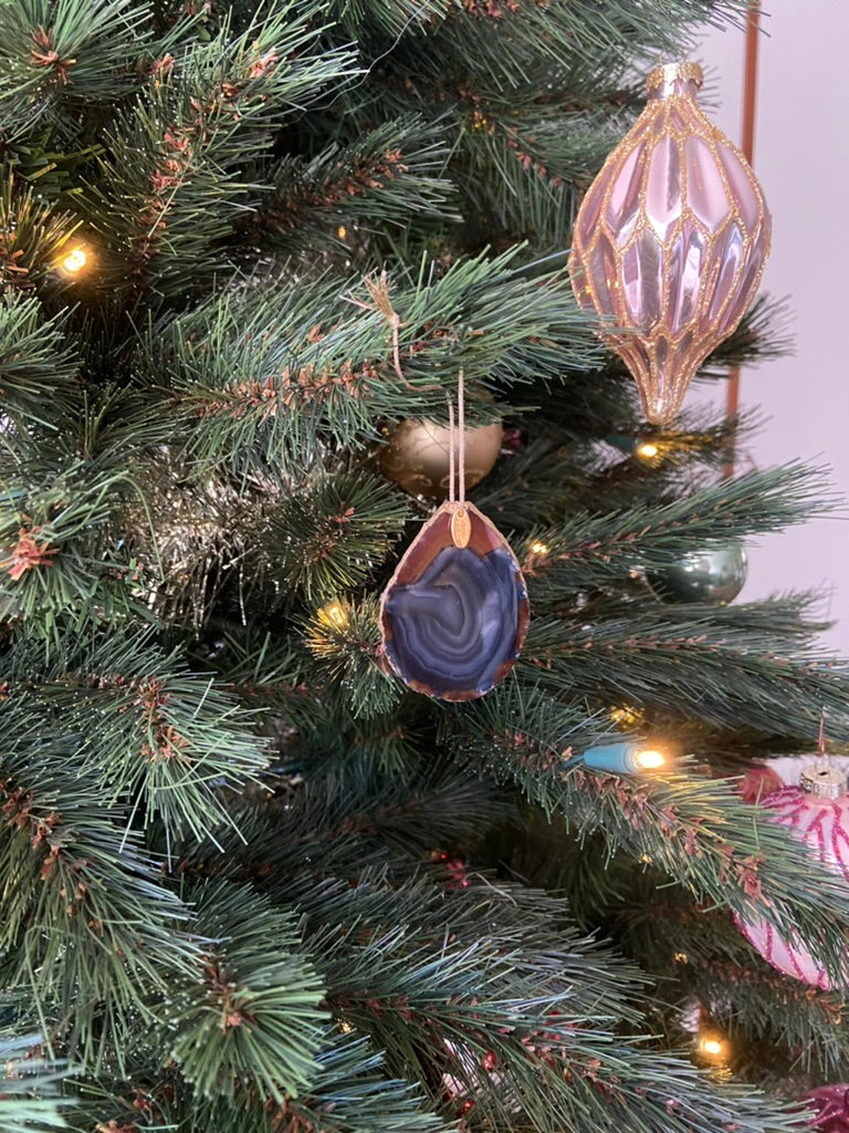 Handmade agate christmas ornament BLACK