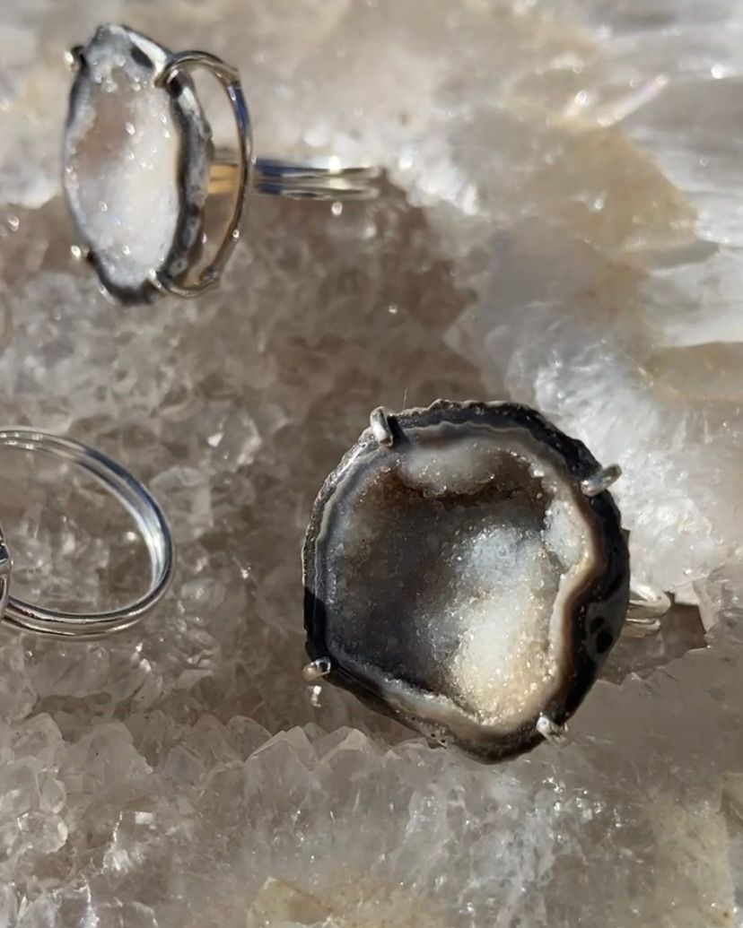 Agate ring silver 07