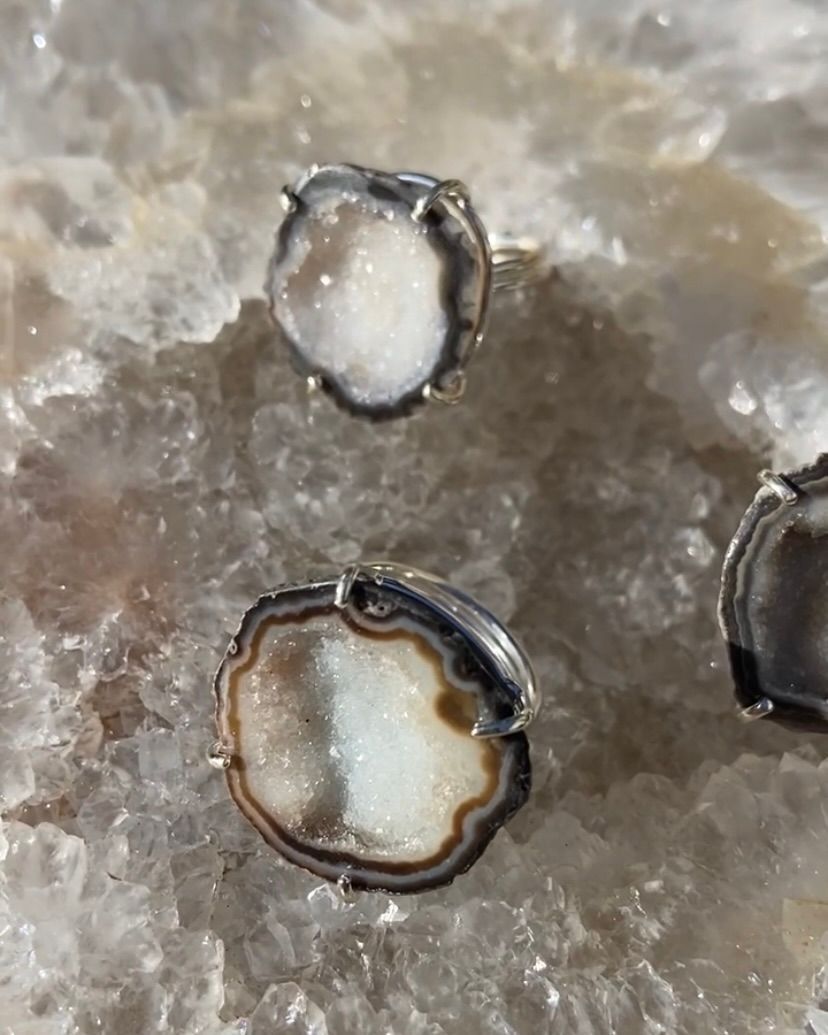 Agate ring silver 06