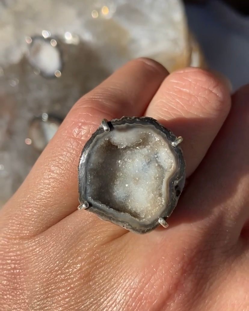 Agate ring silver 07