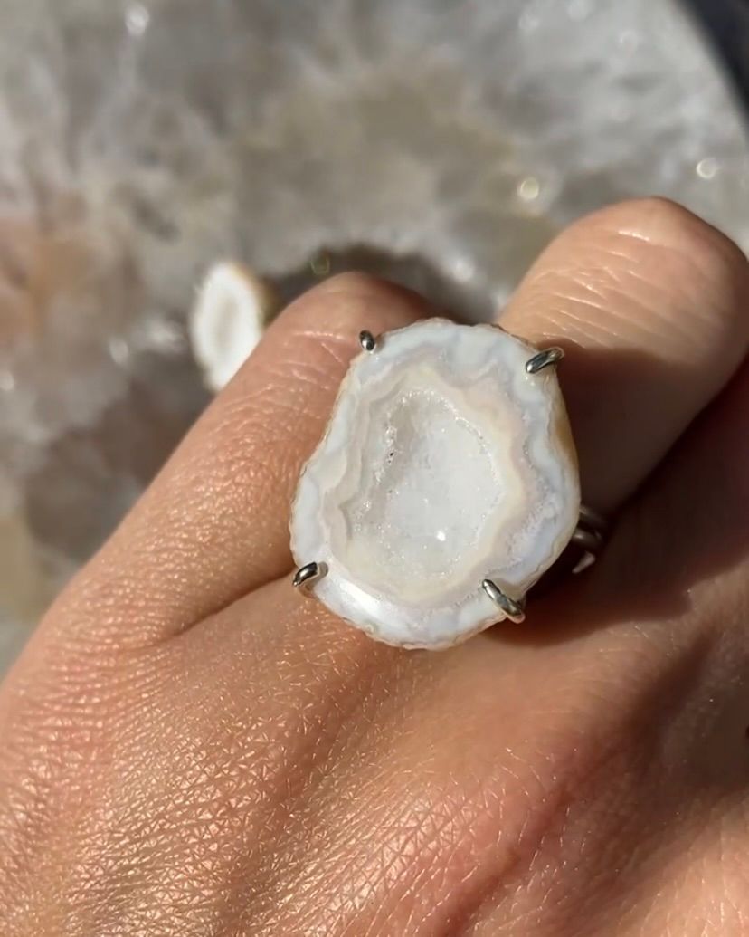 Agate ring silver 04