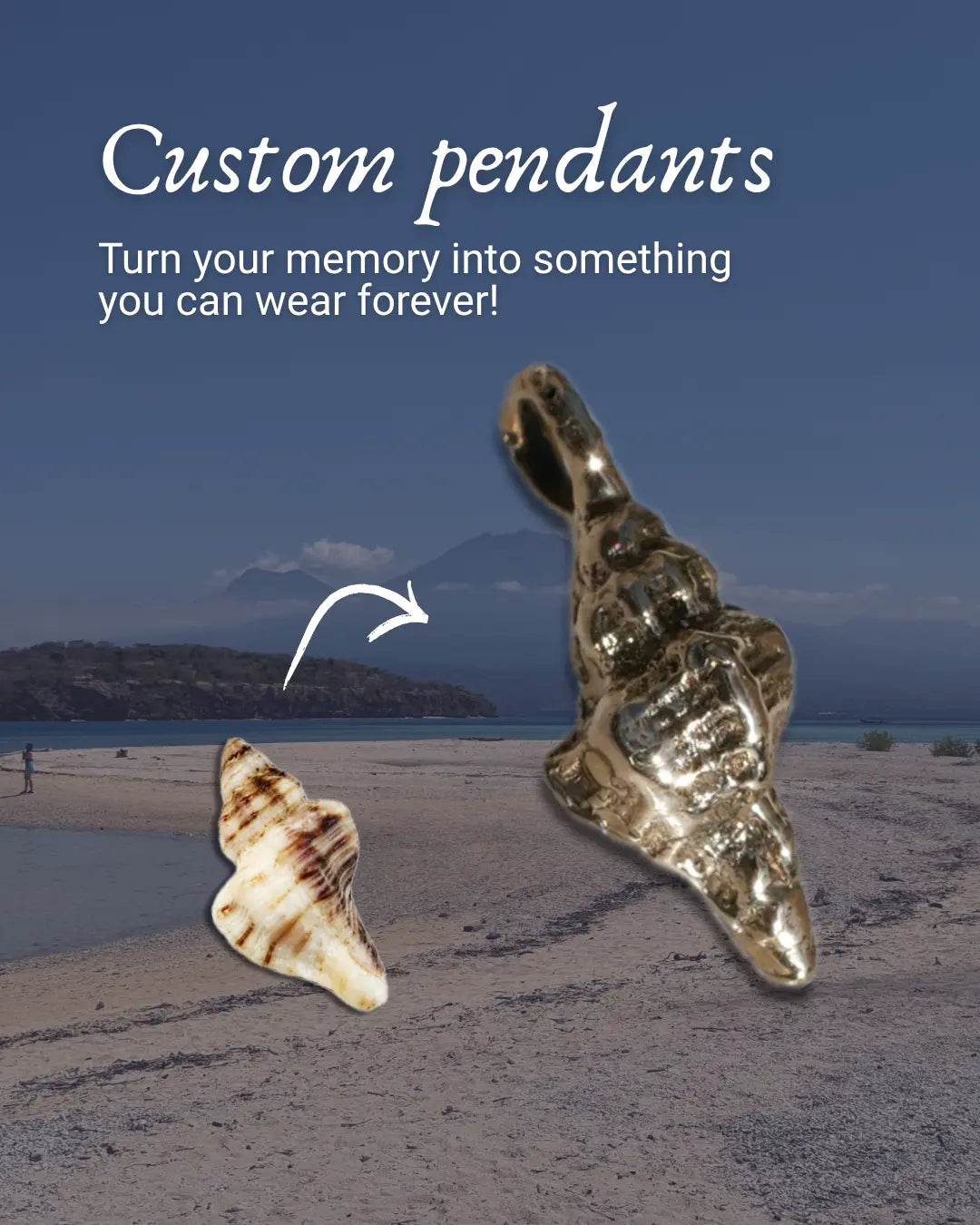 Custom Pendant Shell Charm | Handmade Keepsake