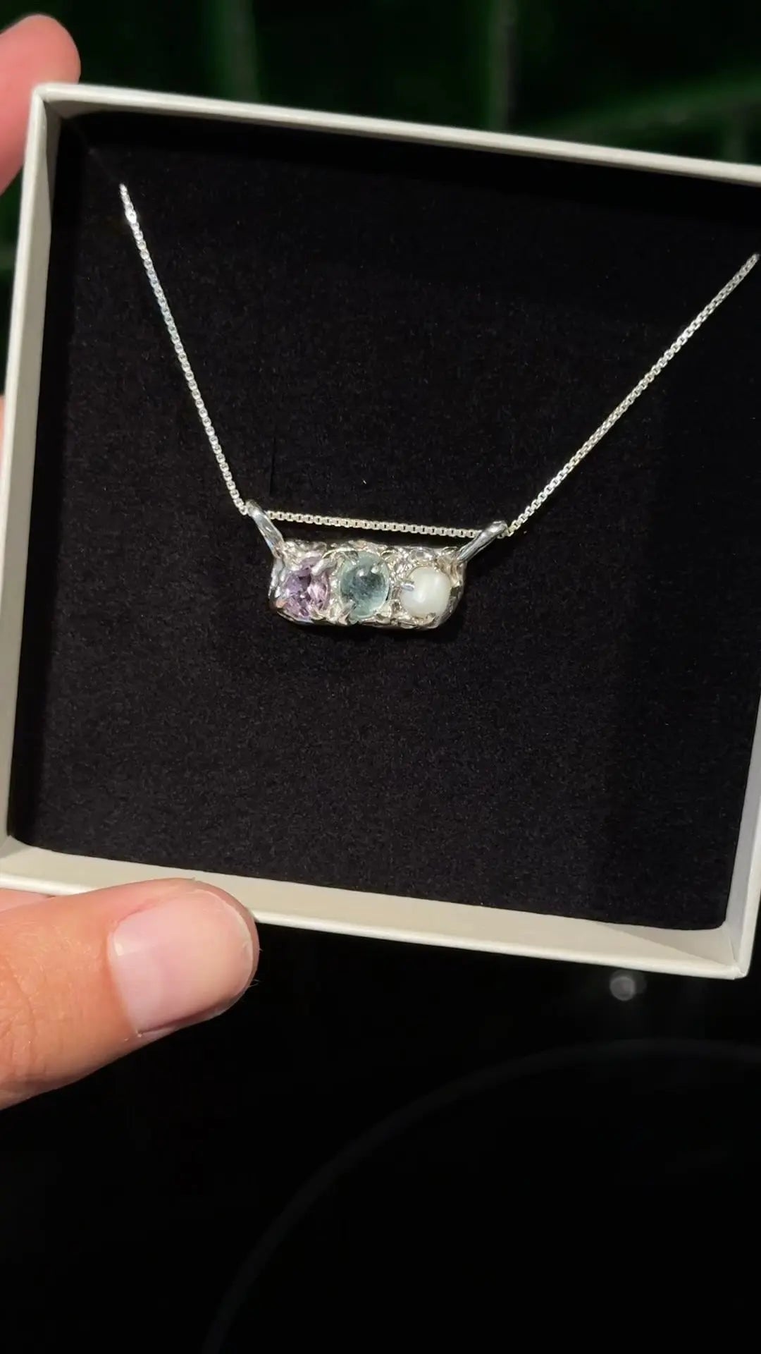 3 stone bag necklace CharityGoodz