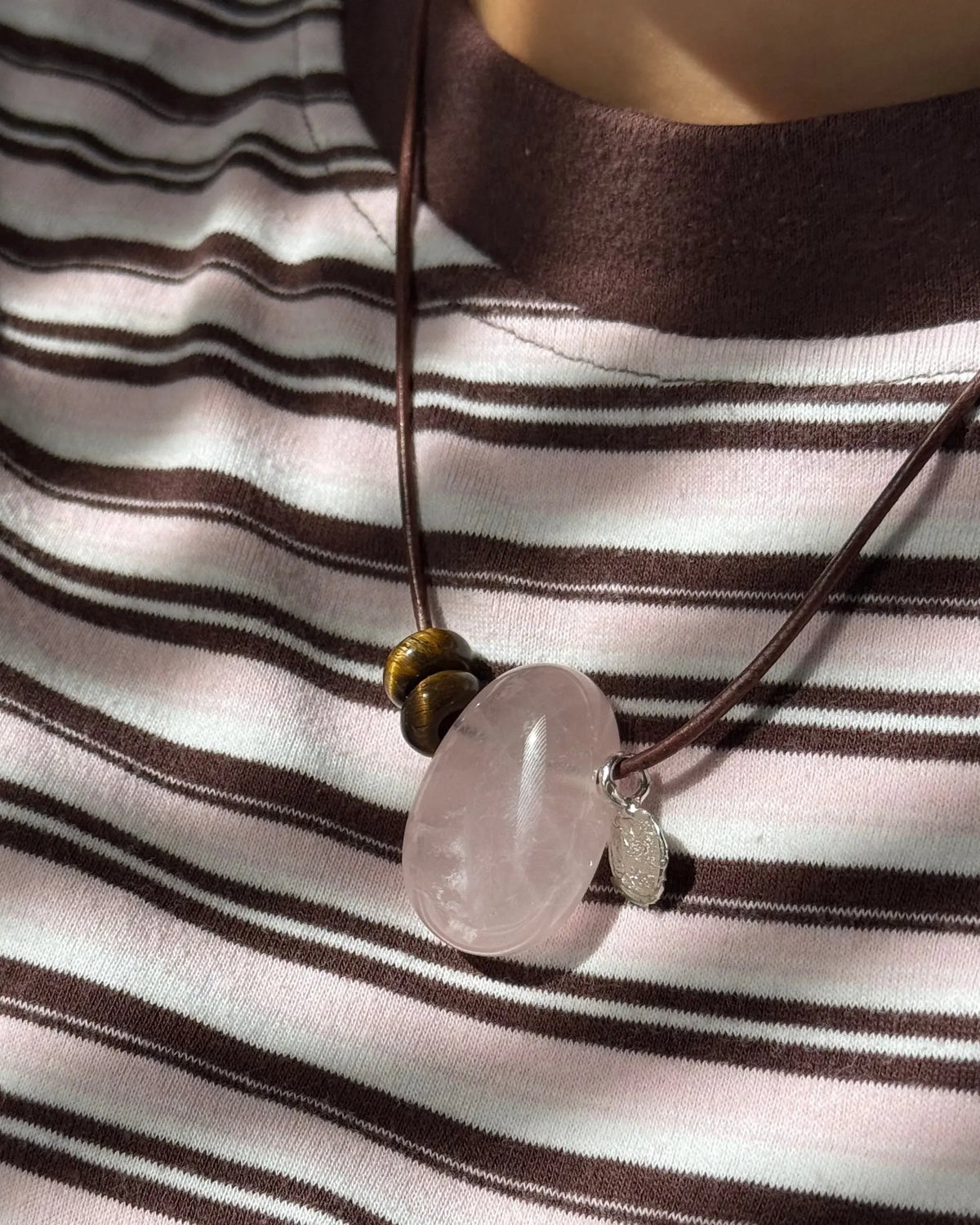 Rose Quartz Necklace Statement Necklace 1 Gold