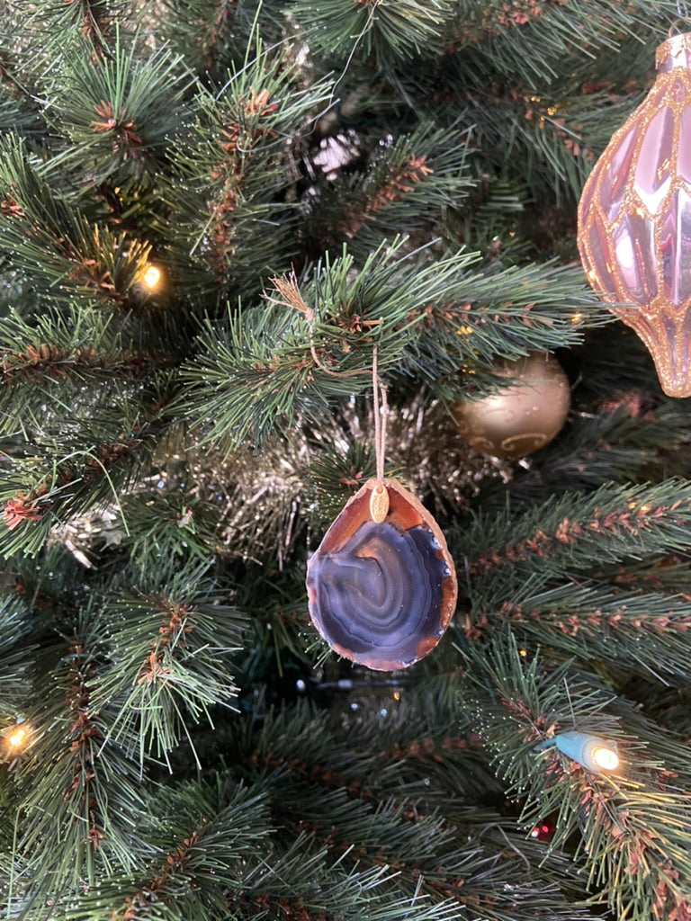 Handmade agate christmas ornament BROWN