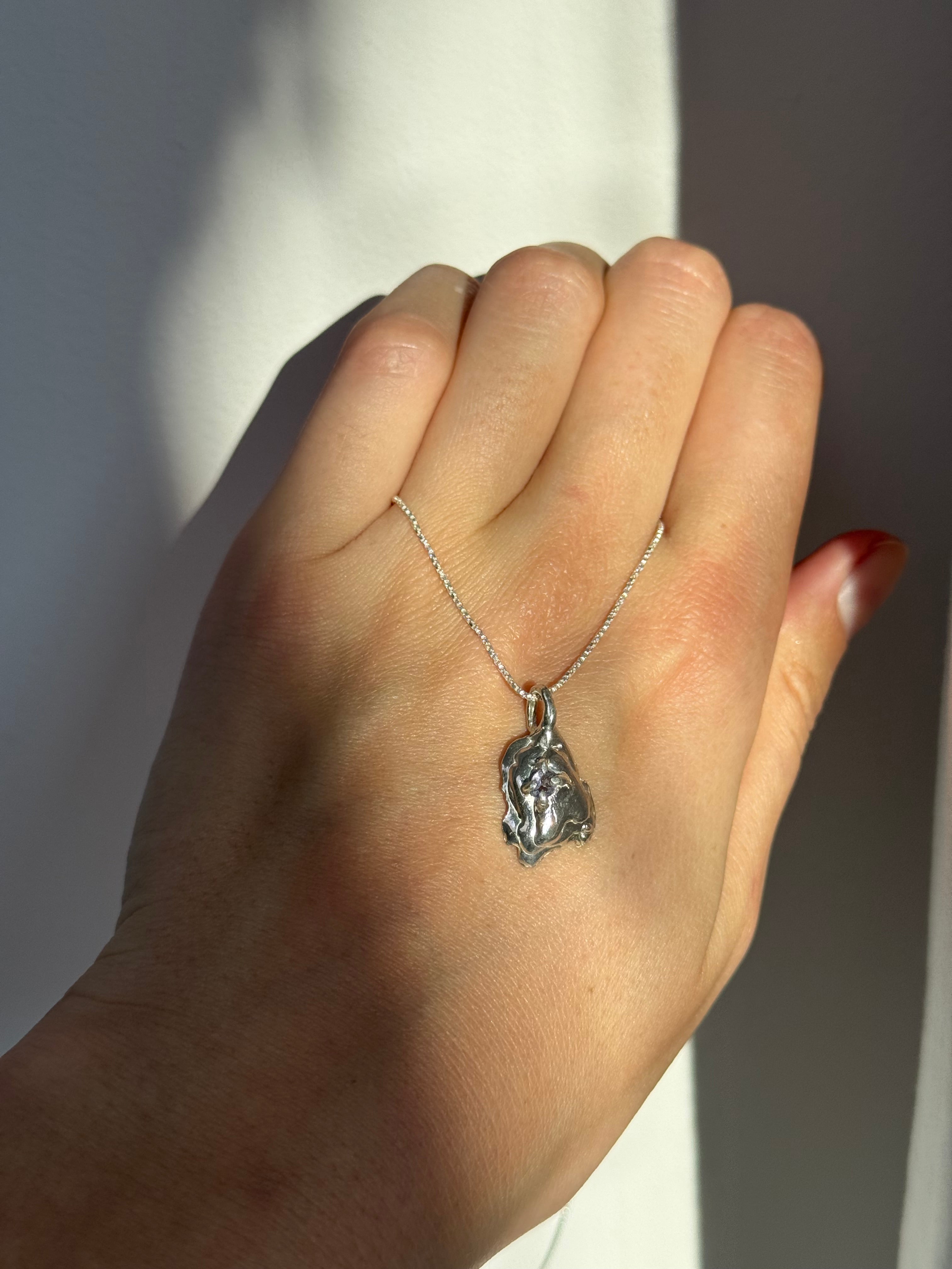 Oyster necklace silver 01