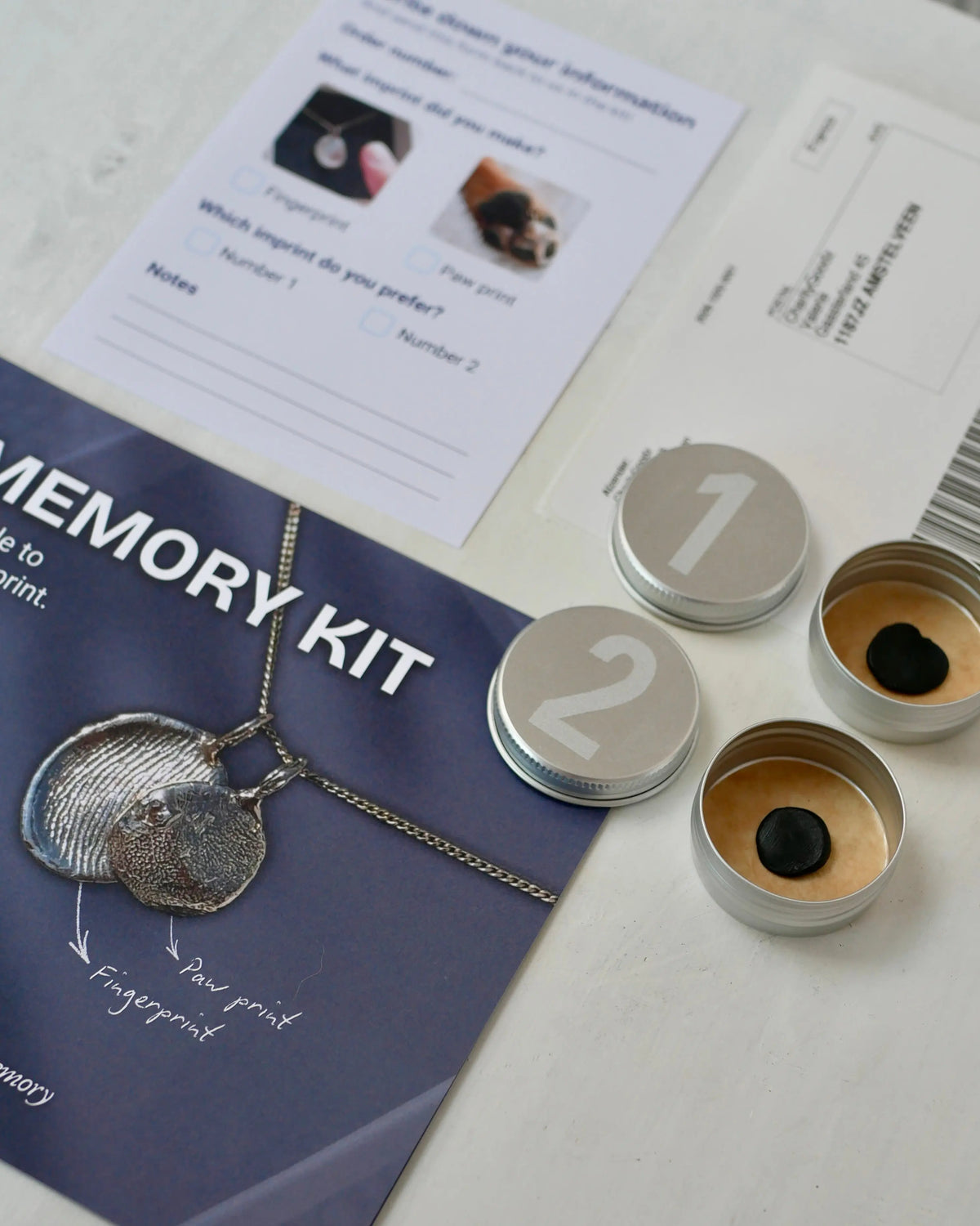 Custom Print Jewelry – Fingerprint & Paw Print Memory Kit